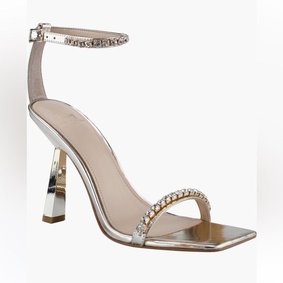 NWOB Marc Fisher Karima Ankle Strap Sandal Heels (rhinestone) - Picture 1 of 7